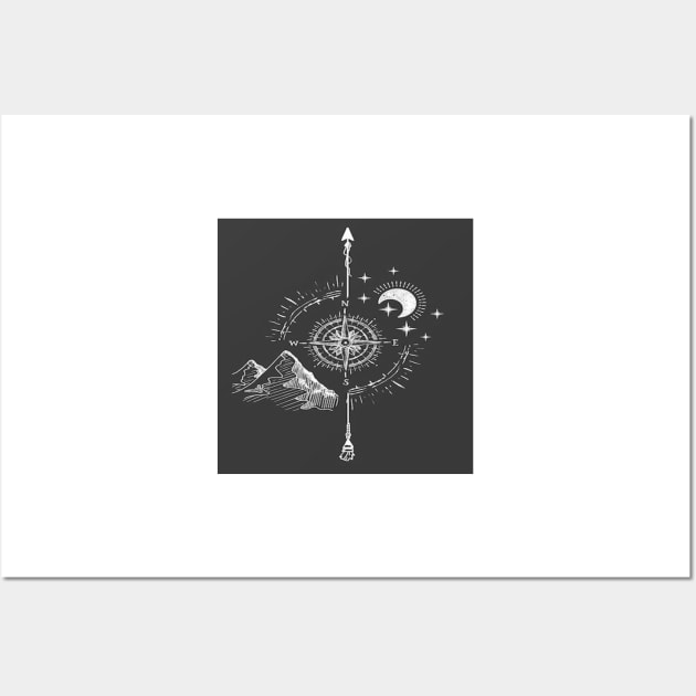 Map Compass Wall Art by ArtoTee